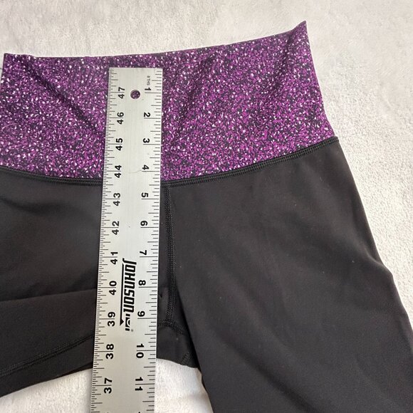 Lululemon Womens Flared Yoga Pants Black Purple Waistband Pull-On Mid-Rise - Picture 6 of 8